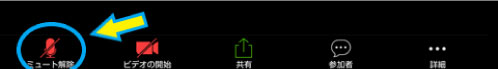 ミュートを解除　タブレット・スマートフォン画面